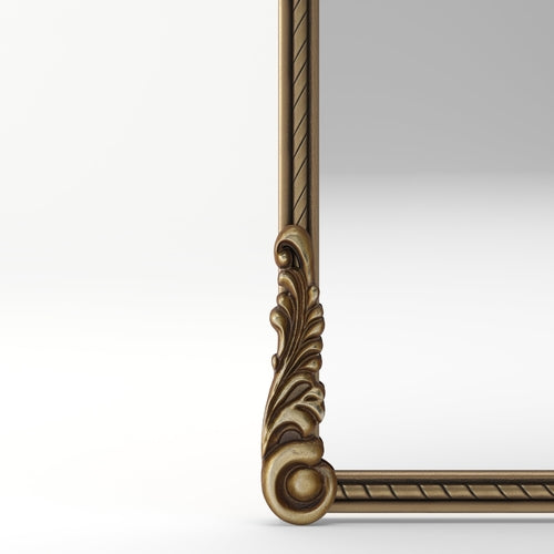 Full-Length Mirror – Ornate Wood Frame Antique Gold 33.07" x 73.03"