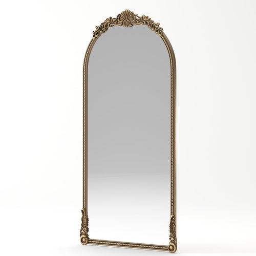 Full-Length Mirror – Ornate Wood Frame Antique Gold 33.07" x 73.03"